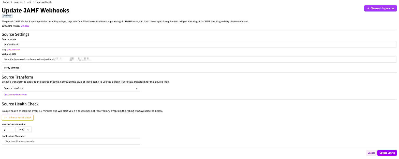 JAMF Webhooks Source