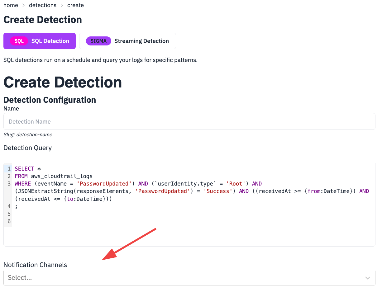 Notification Channels Configuration