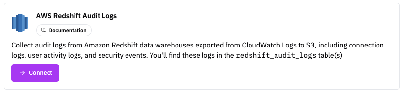 Redshift Source Setup