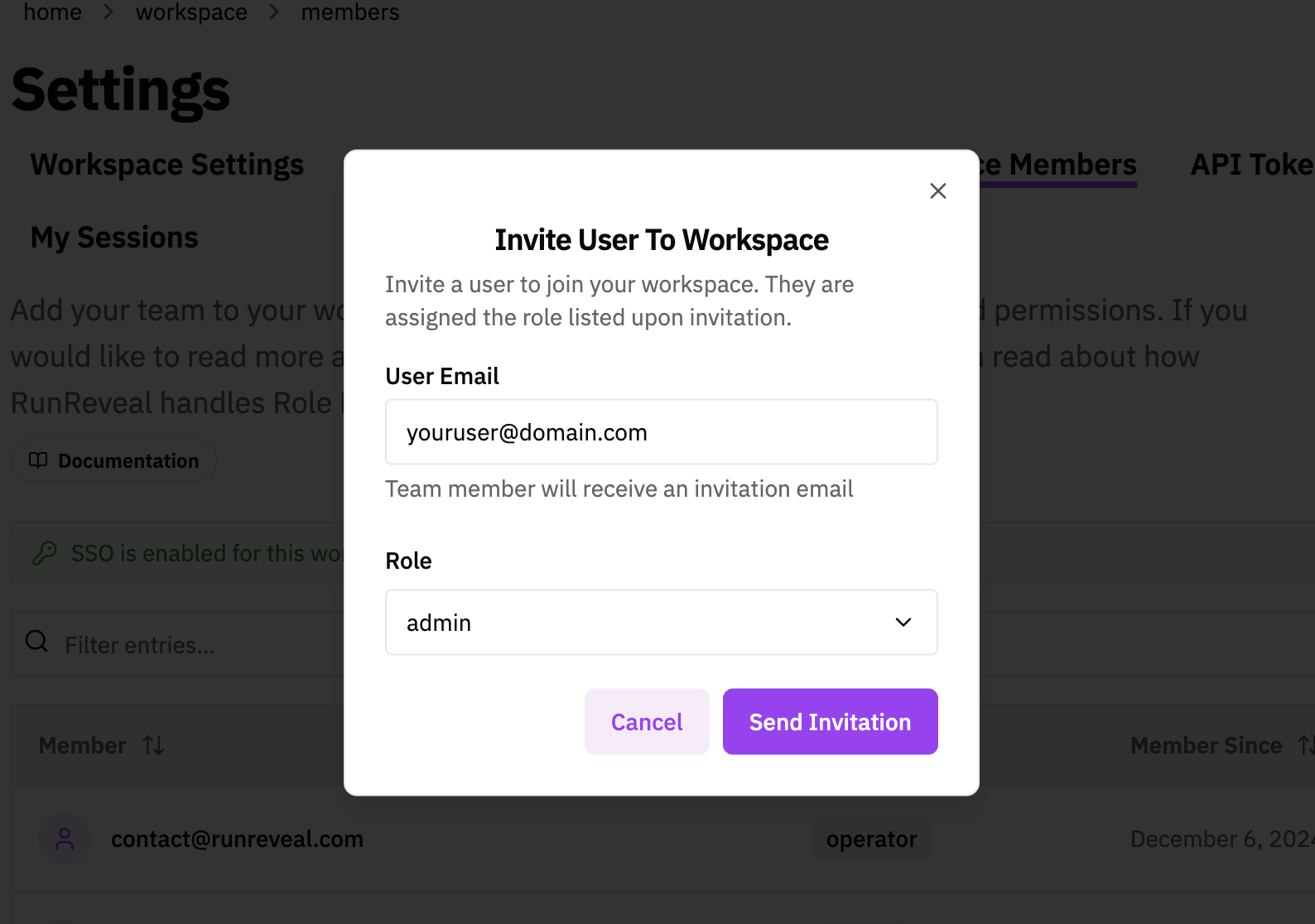 Invite User To Workspace